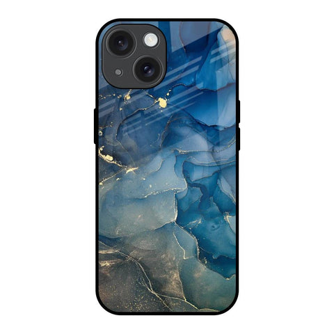 Blue Cool Marble iPhone 15 Glass Back Cover Online