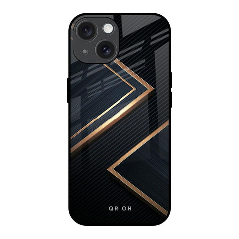 Sleek Golden & Navy iPhone 15 Glass Back Cover Online