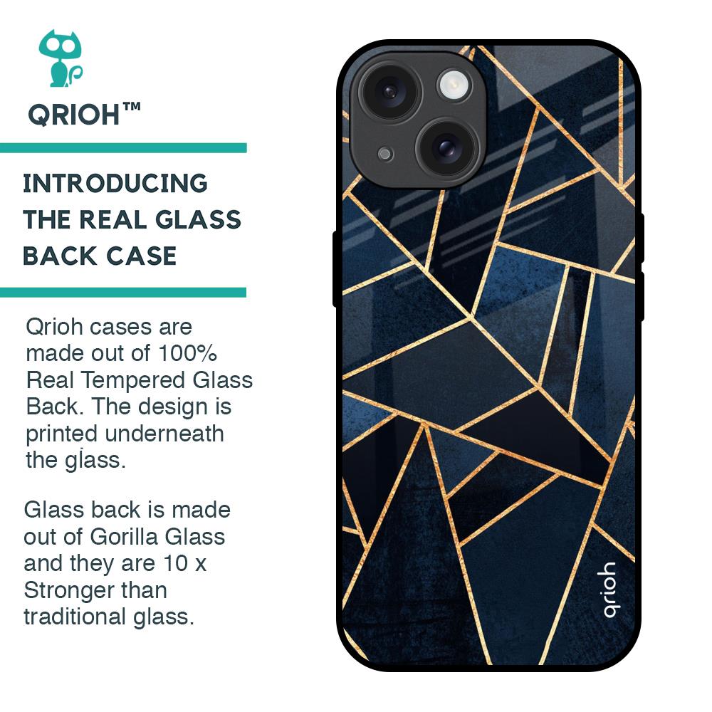 Abstract Tiles Glass Case for iPhone 15