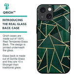 Abstract Green Glass Case For iPhone 15