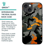 Camouflage Orange Glass Case For iPhone 15