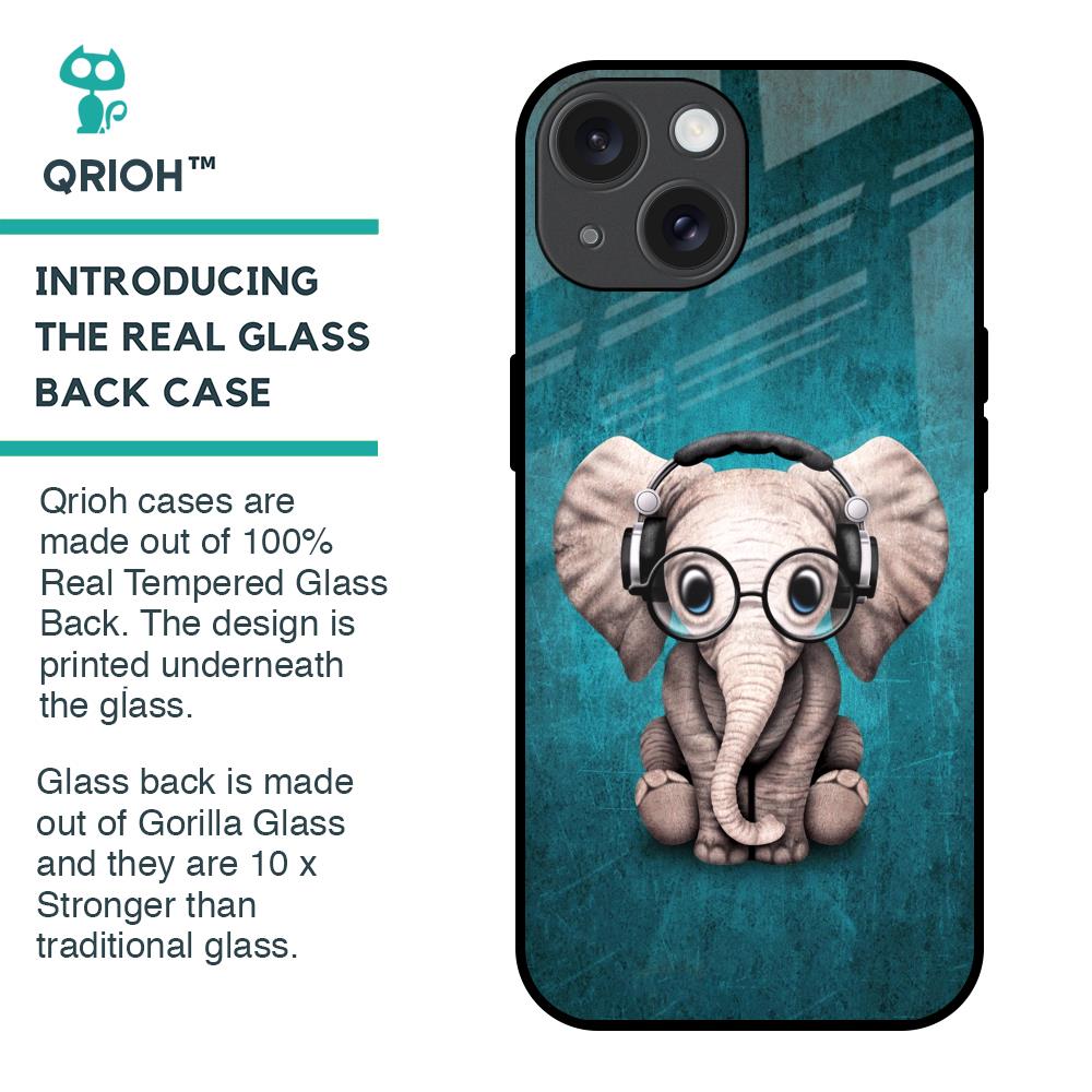 Adorable Baby Elephant Glass Case For iPhone 15