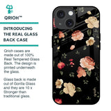 Black Spring Floral Glass Case for iPhone 15