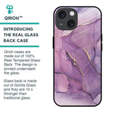 Purple Gold Marble Glass Case for iPhone 15
