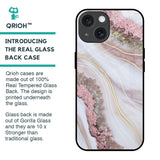 Pink & Gold Gllitter Marble Glass Case for iPhone 15