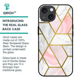 Geometrical Marble Glass Case for iPhone 15