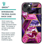 Electroplated Geometric Marble Glass Case for iPhone 15