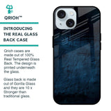 Dark Blue Grunge Glass Case for iPhone 15
