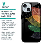 Colorful Leaves Glass Case for iPhone 15