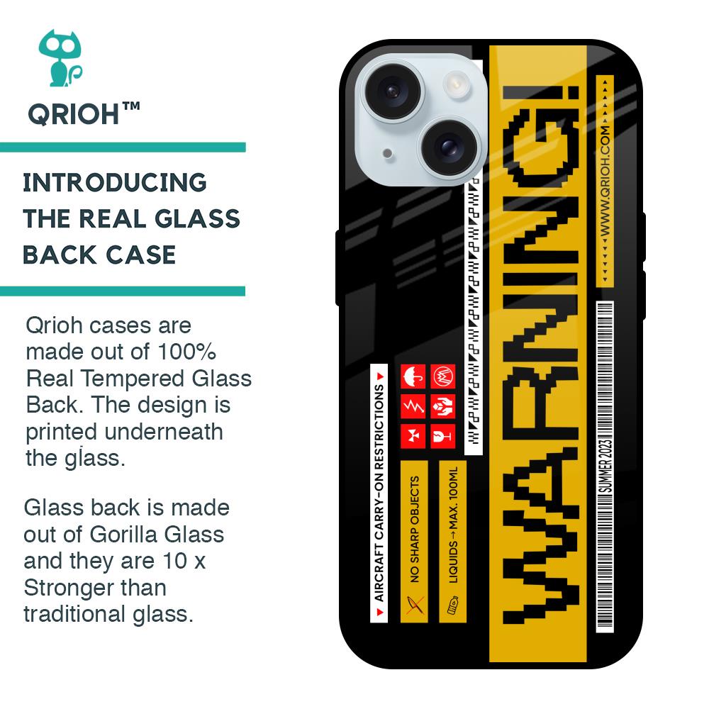 Aircraft Warning Glass Case for iPhone 15