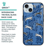 Blue Cheetah Glass Case for iPhone 15