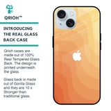 Orange Curve Pattern Glass Case for iPhone 15