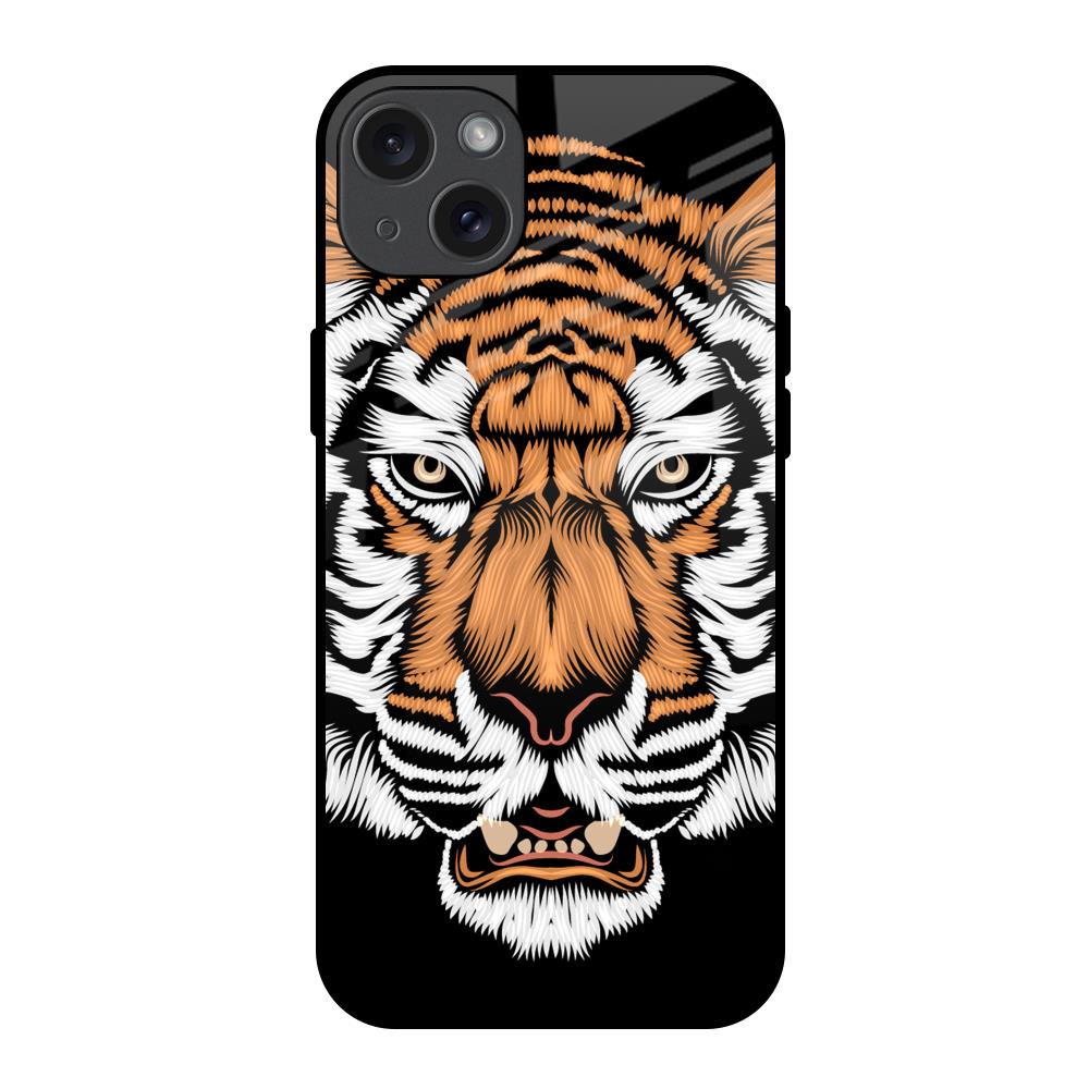 Angry Tiger iPhone 15 Plus Glass Back Cover Online