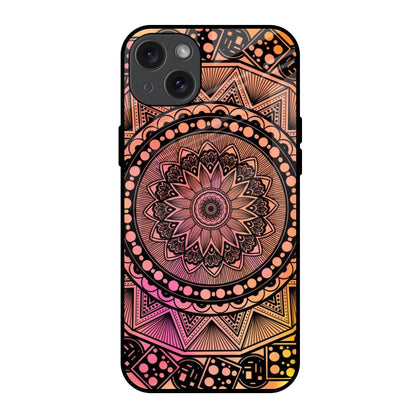 Floral Mandala iPhone 15 Plus Glass Back Cover Online