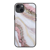 Pink & Gold Gllitter Marble iPhone 15 Plus Glass Back Cover Online