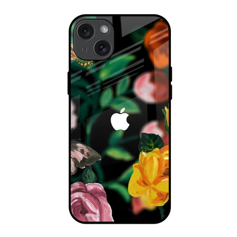 Flowers & Butterfly iPhone 15 Plus Glass Back Cover Online