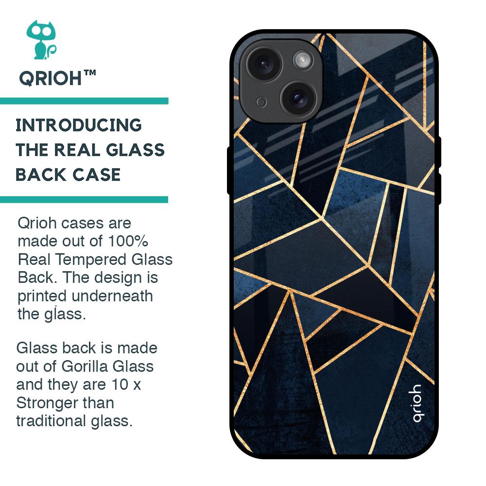 Abstract Tiles Glass Case for iPhone 15 Plus