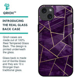 Geometric Purple Glass Case For iPhone 15 Plus