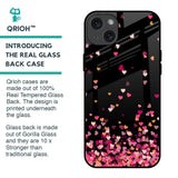 Heart Rain Fall Glass Case For iPhone 15 Plus