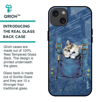 Kitty In Pocket Glass Case For iPhone 15 Plus