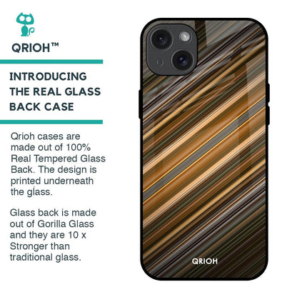 Diagonal Slash Pattern Glass Case for iPhone 15 Plus