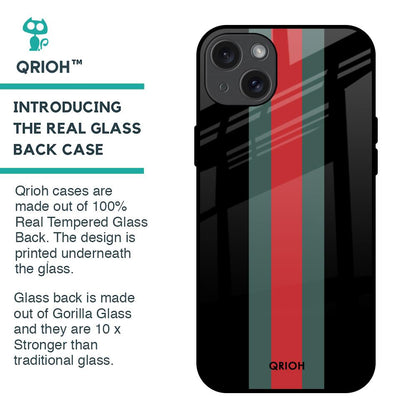 Vertical Stripes Glass Case for iPhone 15 Plus