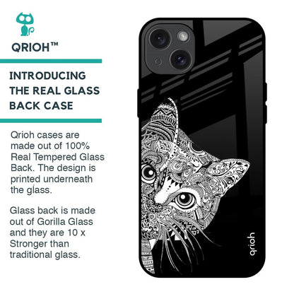 Kitten Mandala Glass Case for iPhone 15 Plus