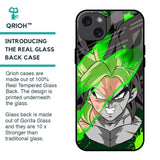 Anime Green Splash Glass Case for iPhone 15 Plus