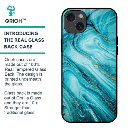 Ocean Marble Glass Case for iPhone 15 Plus