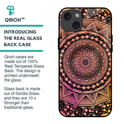 Floral Mandala Glass Case for iPhone 15 Plus