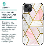 Geometrical Marble Glass Case for iPhone 15 Plus