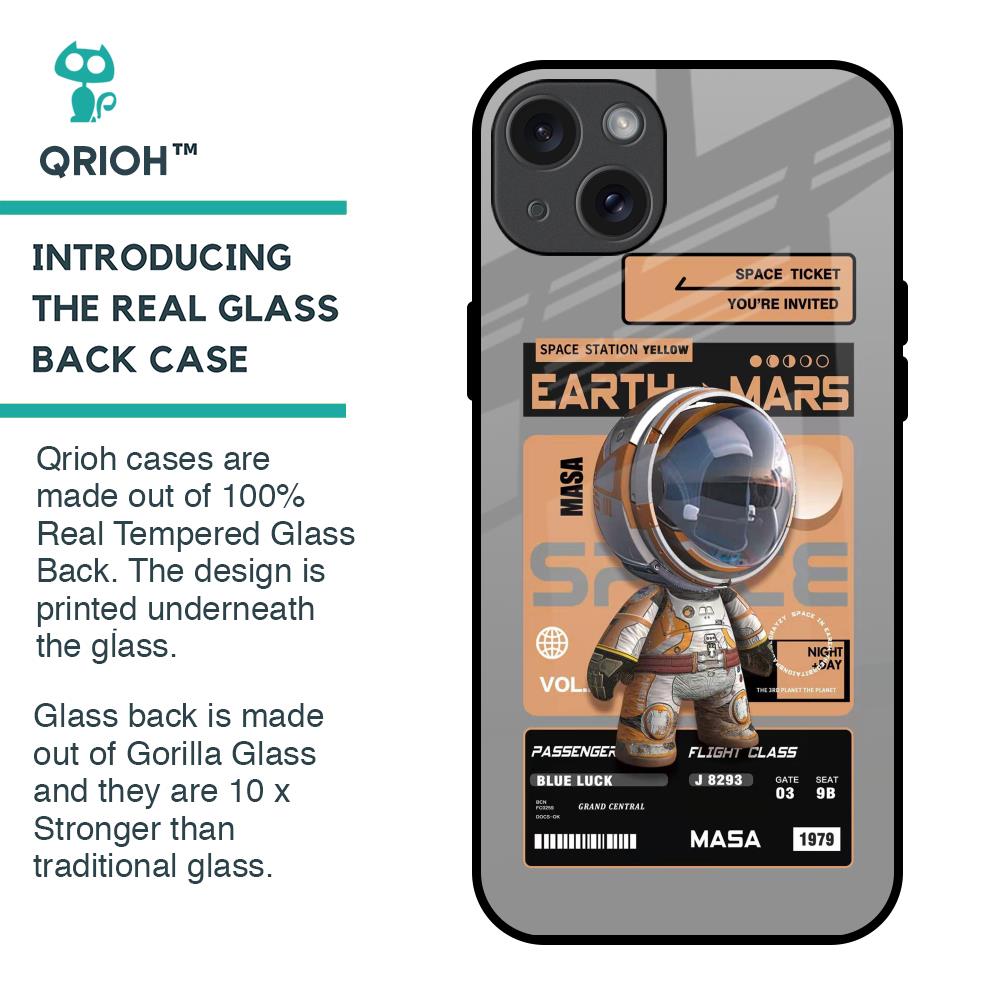 Space Ticket Glass Case for iPhone 15 Plus
