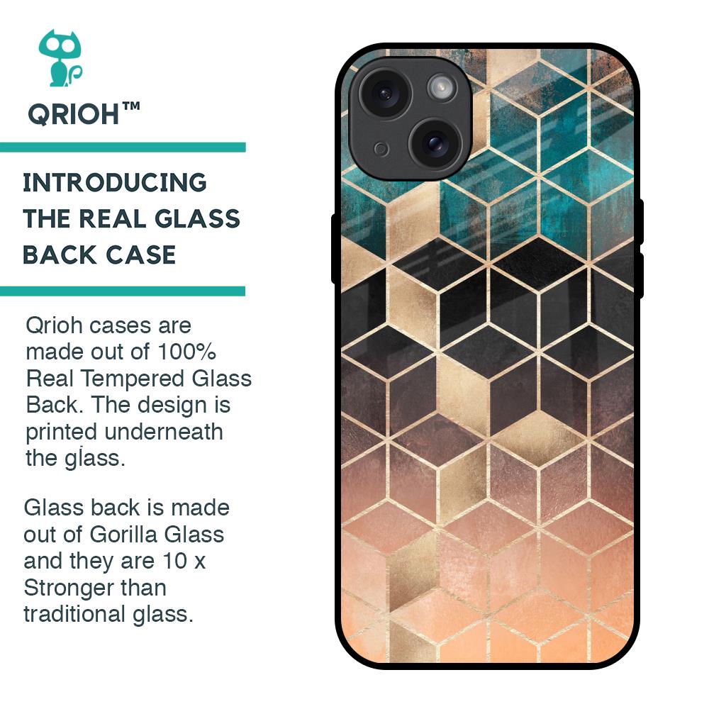 Bronze Texture Glass Case for iPhone 15 Plus