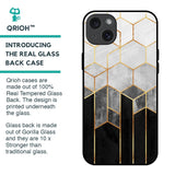 Tricolor Pattern Glass Case for iPhone 15 Plus