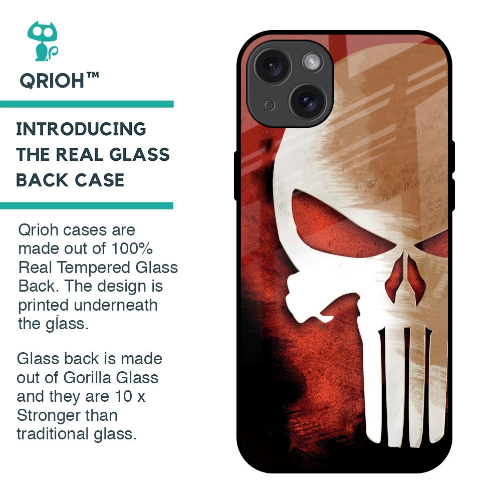 Red Skull Glass Case for iPhone 15 Plus