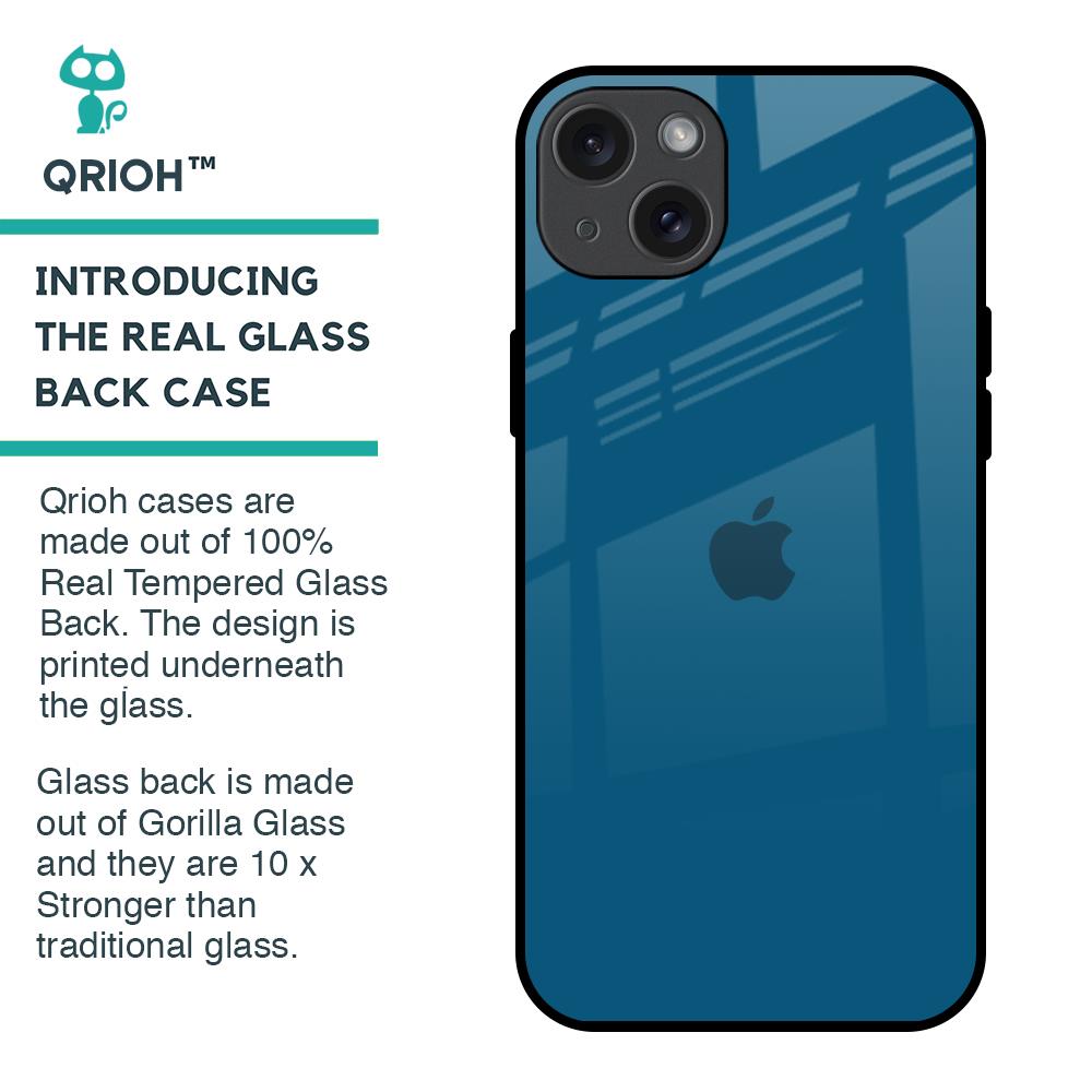 Cobalt Blue Glass Case for iPhone 15 Plus