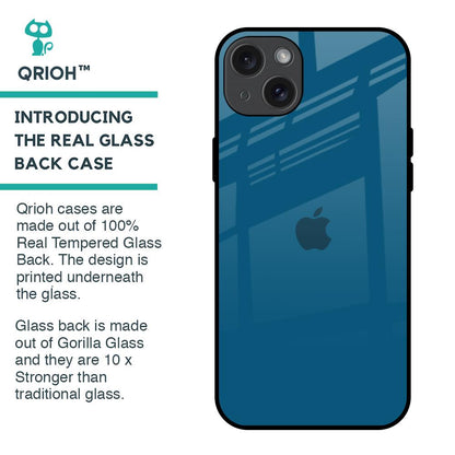 Cobalt Blue Glass Case for iPhone 15 Plus