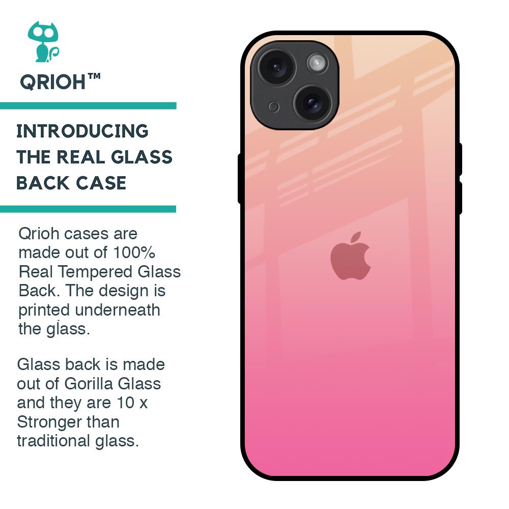 Pastel Pink Gradient Glass Case For iPhone 15 Plus