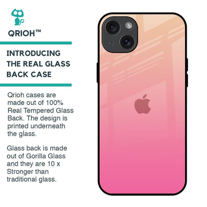 Pastel Pink Gradient Glass Case For iPhone 15 Plus