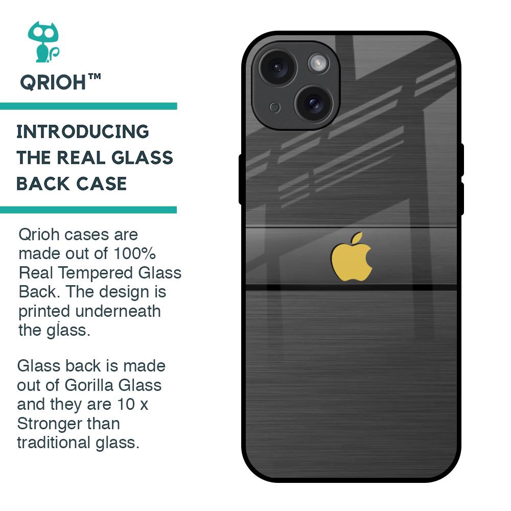 Grey Metallic Glass Case For iPhone 15 Plus