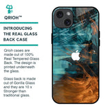 Golden Splash Glass Case for iPhone 15 Plus