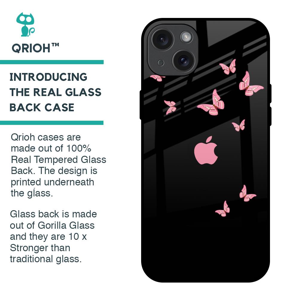 Fly Butterfly Glass Case for iPhone 15 Plus