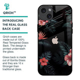 Tropical Art Flower Glass Case for iPhone 15 Plus