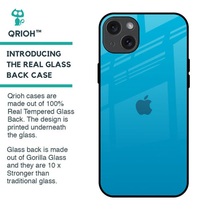 Blue Aqua Glass Case for iPhone 15 Plus