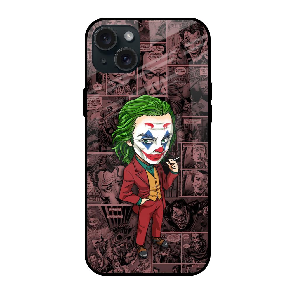 Joker Cartoon iPhone 15 Plus Glass Back Cover Online