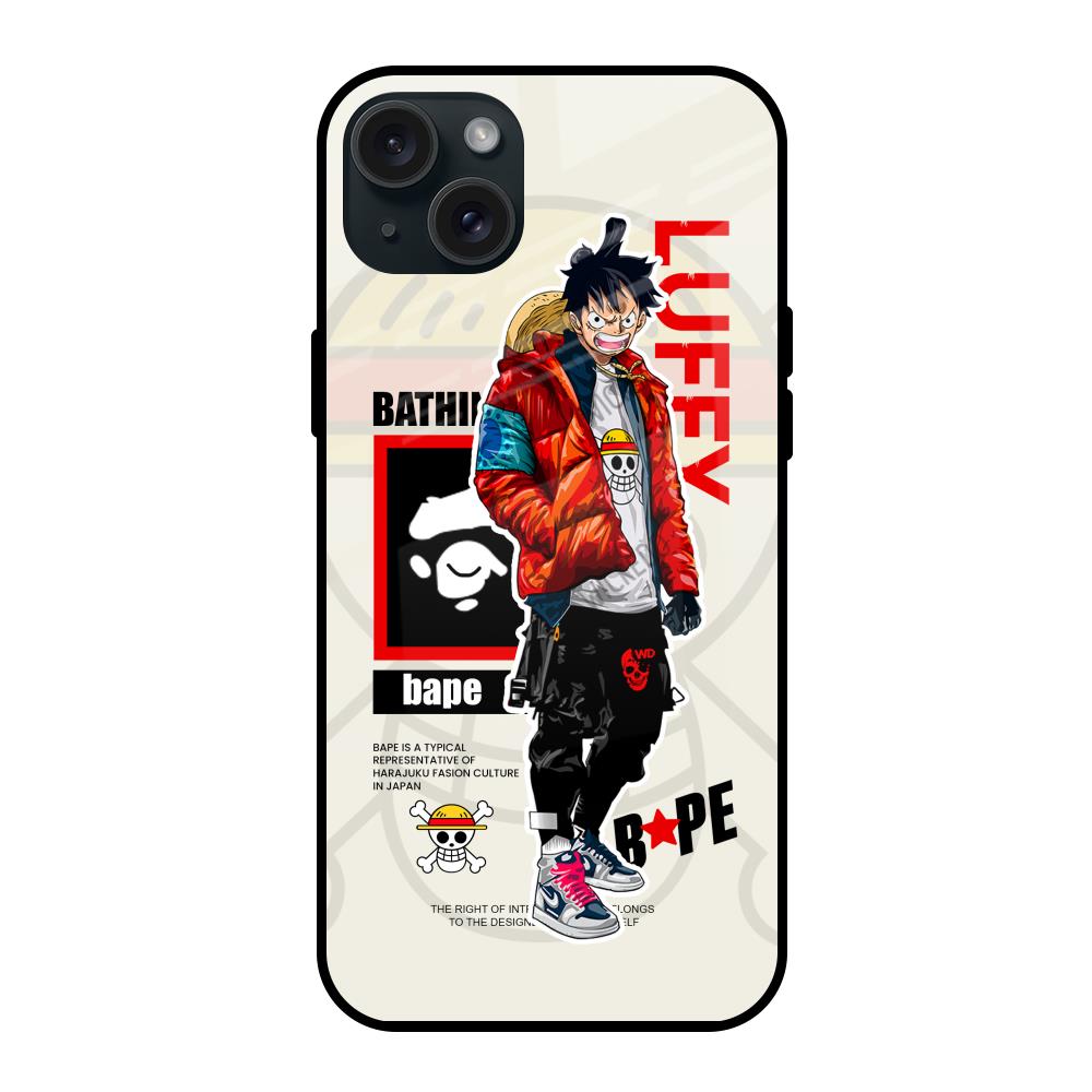 Bape Luffy iPhone 15 Plus Glass Back Cover Online