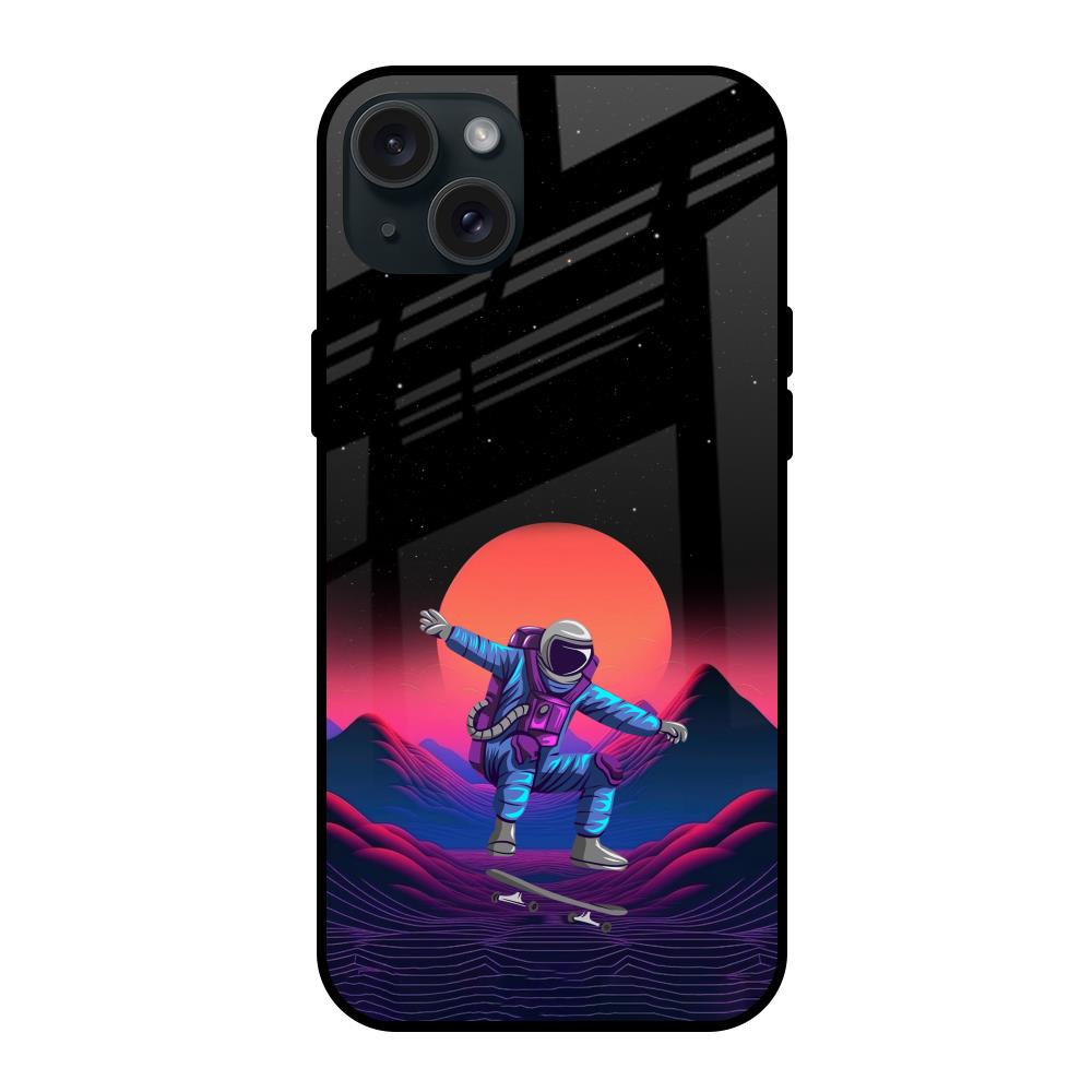 Retro Astronaut iPhone 15 Plus Glass Back Cover Online