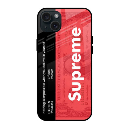 Supreme Ticket iPhone 15 Plus Glass Back Cover Online