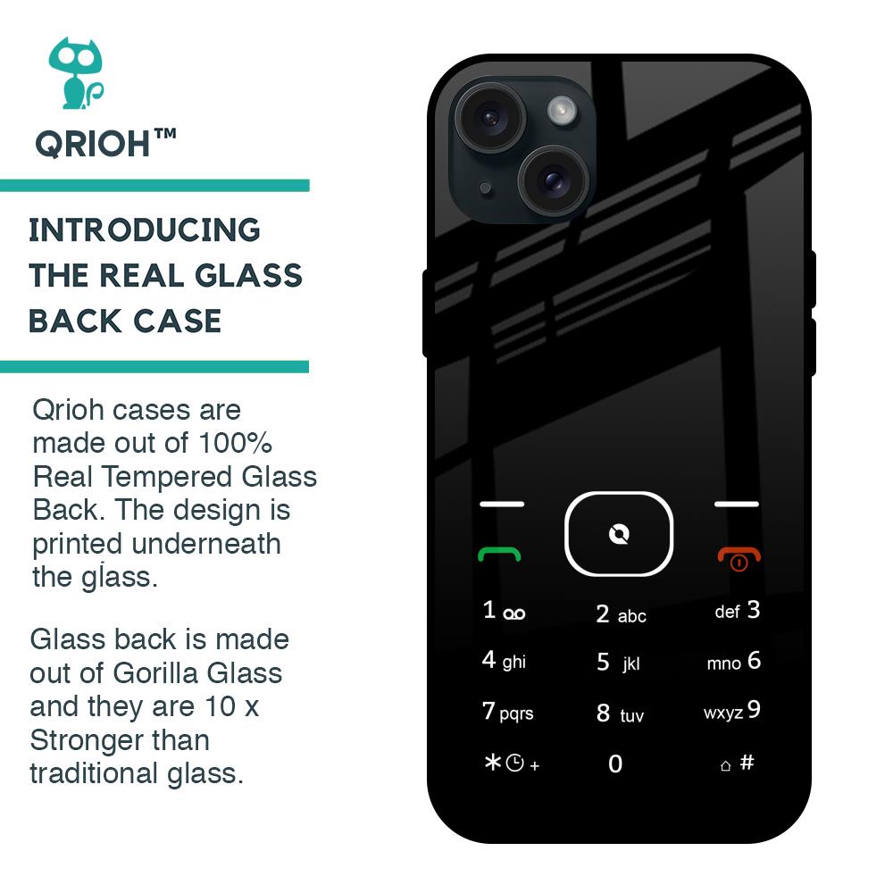 Classic Keypad Pattern Glass Case for iPhone 15 Plus