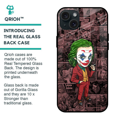 Joker Cartoon Glass Case for iPhone 15 Plus